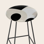 geometry mid modern black white II Stool Gallery Image 2