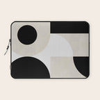 geometry mid modern black white II Laptop Sleeve Gallery Image 1