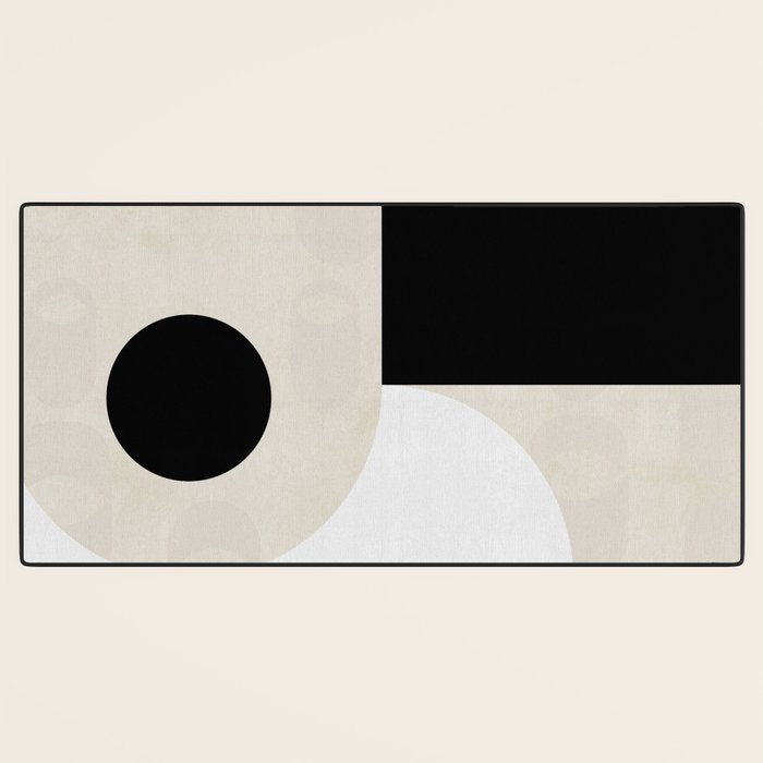 geometry mid modern black white II Desk Mat Gallery Image 3