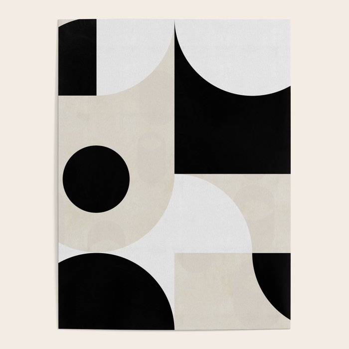 geometry mid modern black white II Poster Gallery Image 1