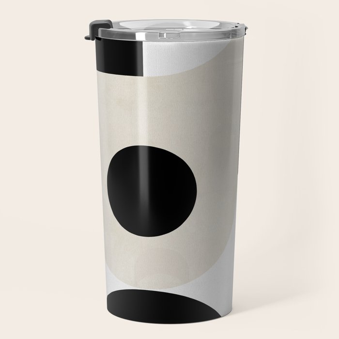 geometry mid modern black white II Travel Mug Gallery Image 3