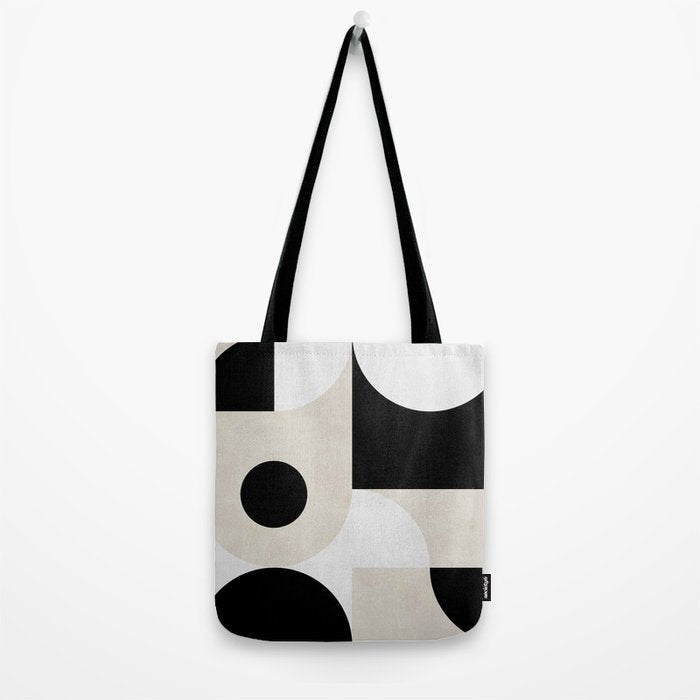 geometry mid modern black white II Tote Bag Gallery Image 2