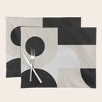 geometry mid modern black white II Placemat Gallery Image 1