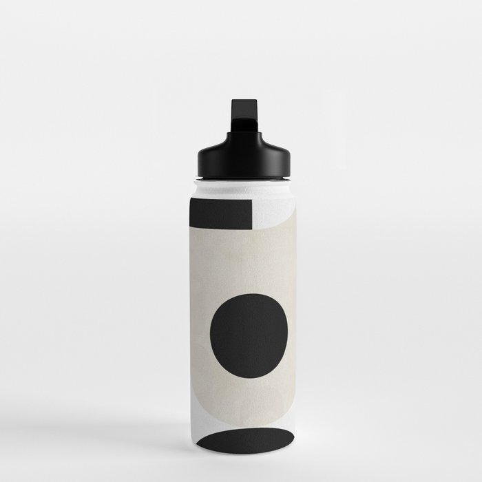 geometry mid modern black white II Water Bottle Gallery Image 3