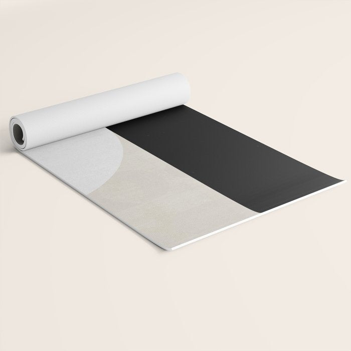 geometry mid modern black white II Yoga Mat Gallery Image 2