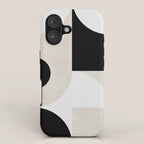 geometry mid modern black white II iPhone Case Gallery Image 1