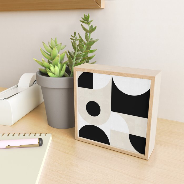 geometry mid modern black white II Mini Art Print Gallery Image 2