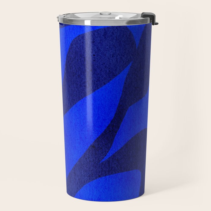 Abstract botanical- blue garden Travel Mug Gallery Image 2