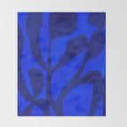 Abstract botanical- blue garden Throw Blanket Gallery Image 2