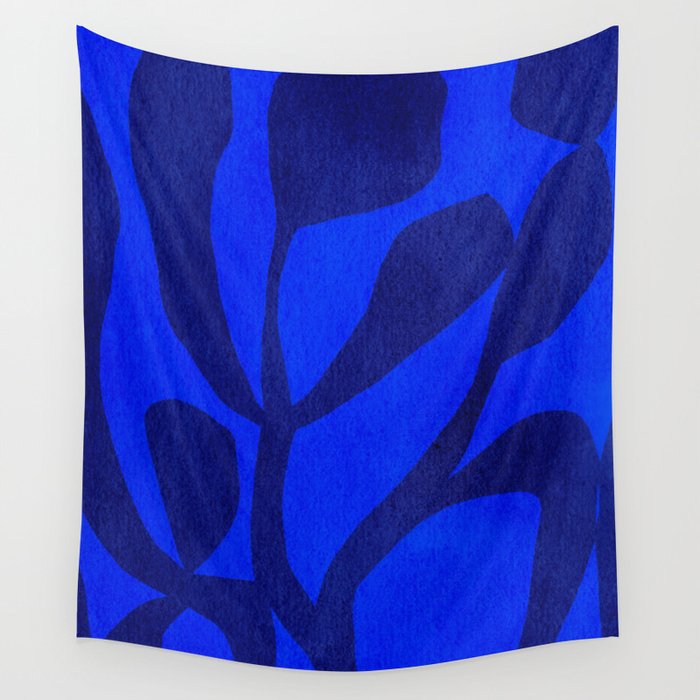 Abstract botanical- blue garden Wall Tapestry Gallery Image 4