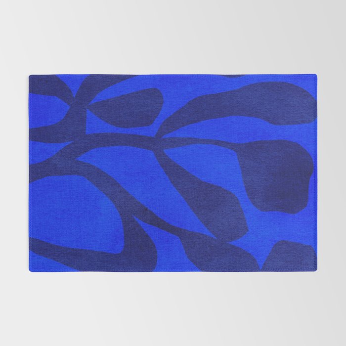 Abstract botanical- blue garden Rug Gallery Image 2