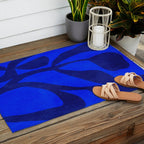 Abstract botanical- blue garden Outdoor Rug Gallery Image 2