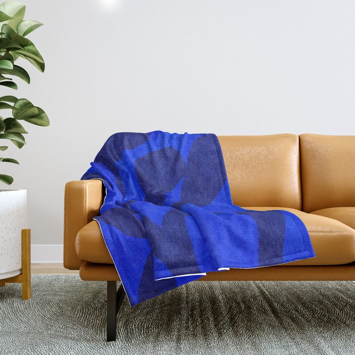 Abstract botanical- blue garden Throw Blanket Gallery Image 1