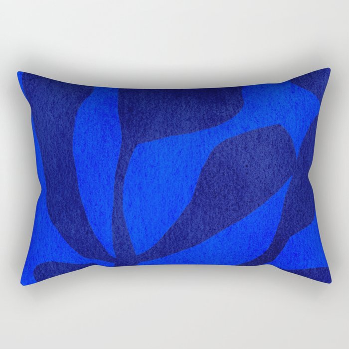Abstract botanical- blue garden Rectangular Pillow Gallery Image 1