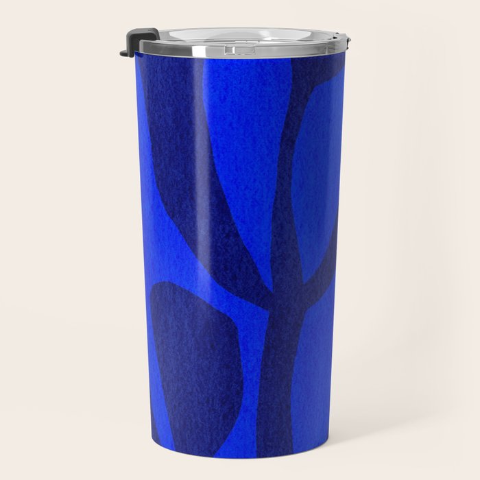 Abstract botanical- blue garden Travel Mug Gallery Image 3