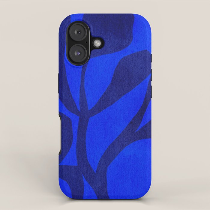 Abstract botanical- blue garden iPhone Case
