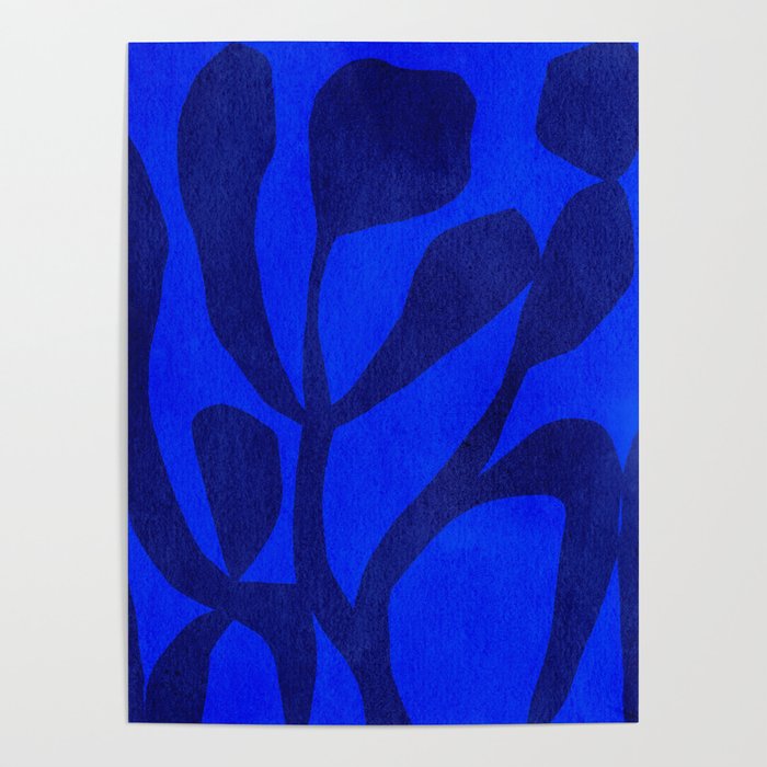 Abstract botanical- blue garden Poster Gallery Image 4
