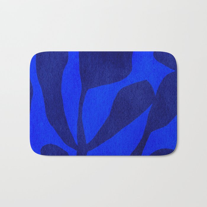 Abstract botanical- blue garden Bath Mat Gallery Image 1