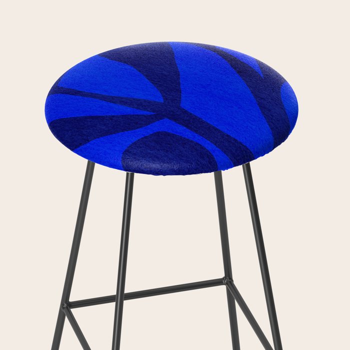 Abstract botanical- blue garden Stool Gallery Image 2