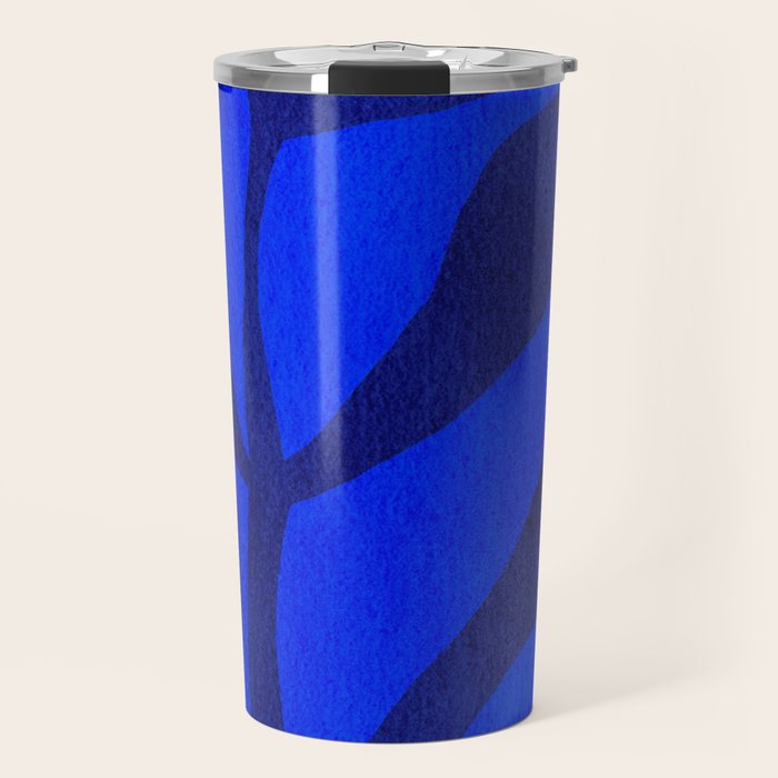 Abstract botanical- blue garden Travel Mug Gallery Image 1