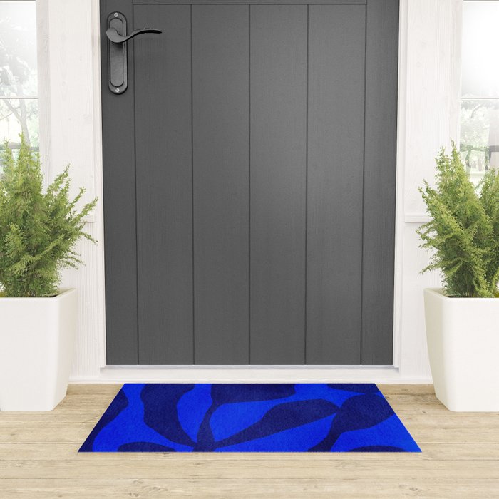 Abstract botanical- blue garden Welcome Mat Gallery Image 3