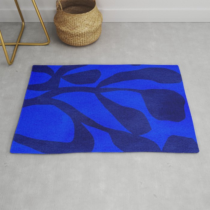 Abstract botanical- blue garden Rug Gallery Image 1