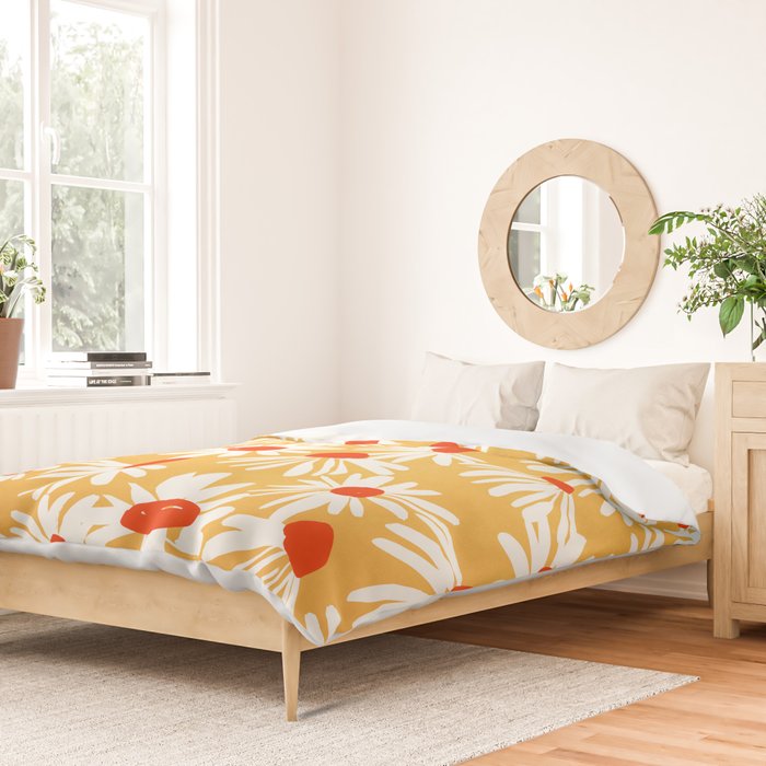 Summer Daisy: Tangerine Edition Duvet Cover Gallery Image 2