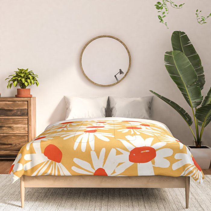 Summer Daisy: Tangerine Edition Comforter Gallery Image 3