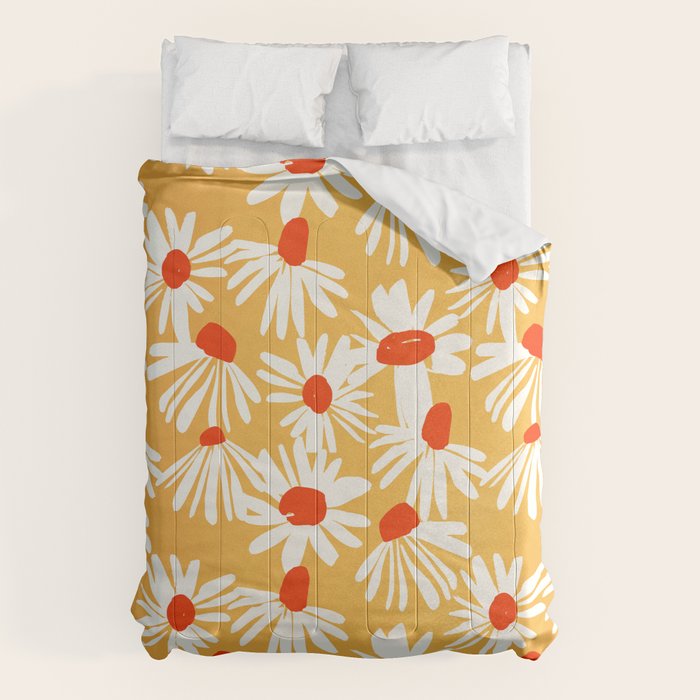 Summer Daisy: Tangerine Edition Comforter Gallery Image 1