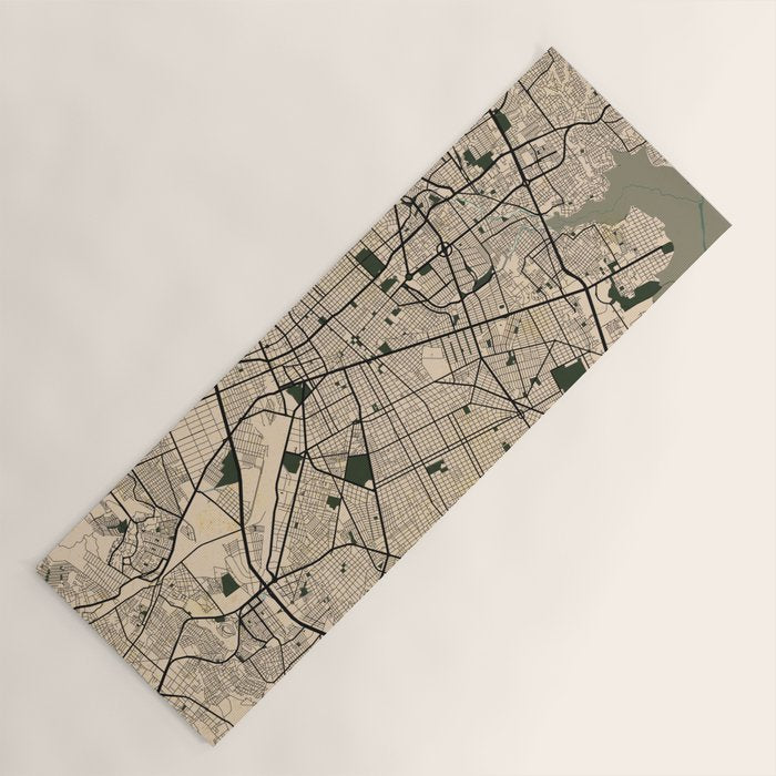 Guadalajara City Map of Jalisco, Mexico - Vintage Yoga Mat