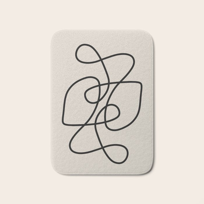 Modern Line Art Bath Mat Gallery Image 1