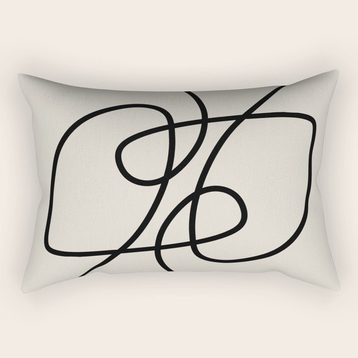 Modern Line Art Rectangular Pillow Gallery Image 2