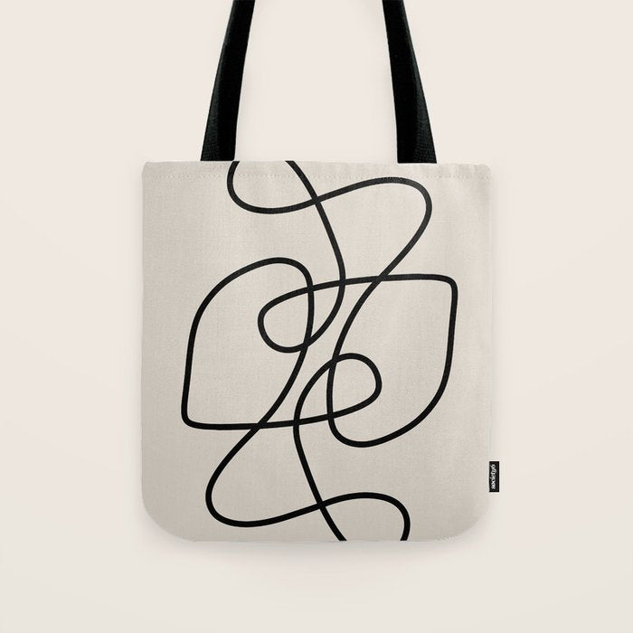 Modern Line Art Tote Bag Gallery Image 1