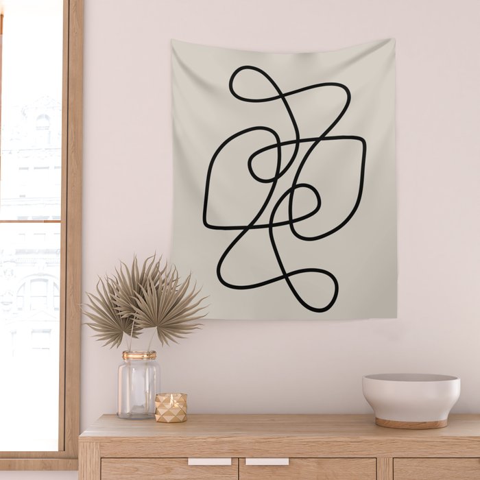 Modern Line Art Wall Tapestry Gallery Image 2