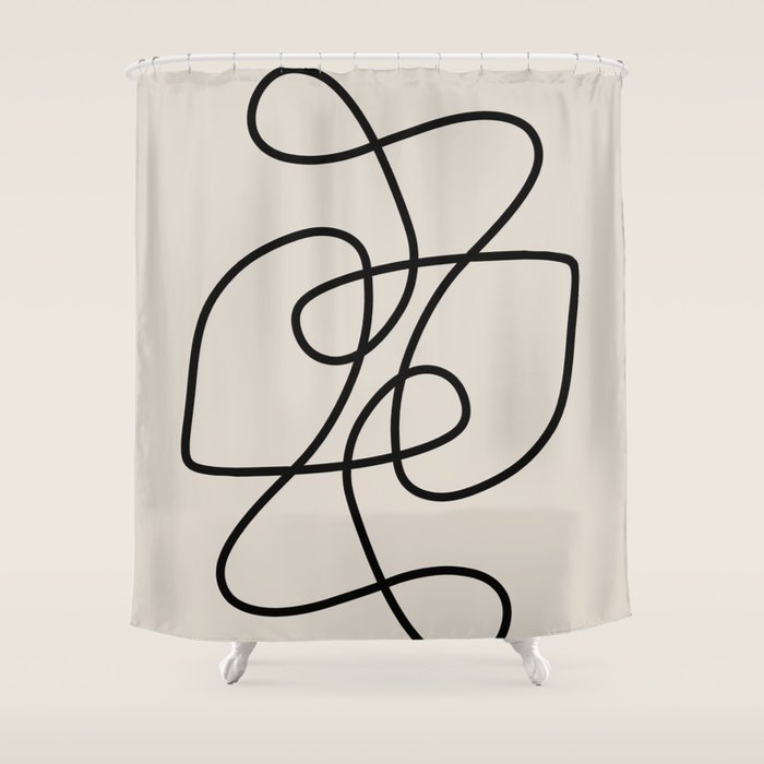 Modern Line Art Shower Curtain Gallery Image 1
