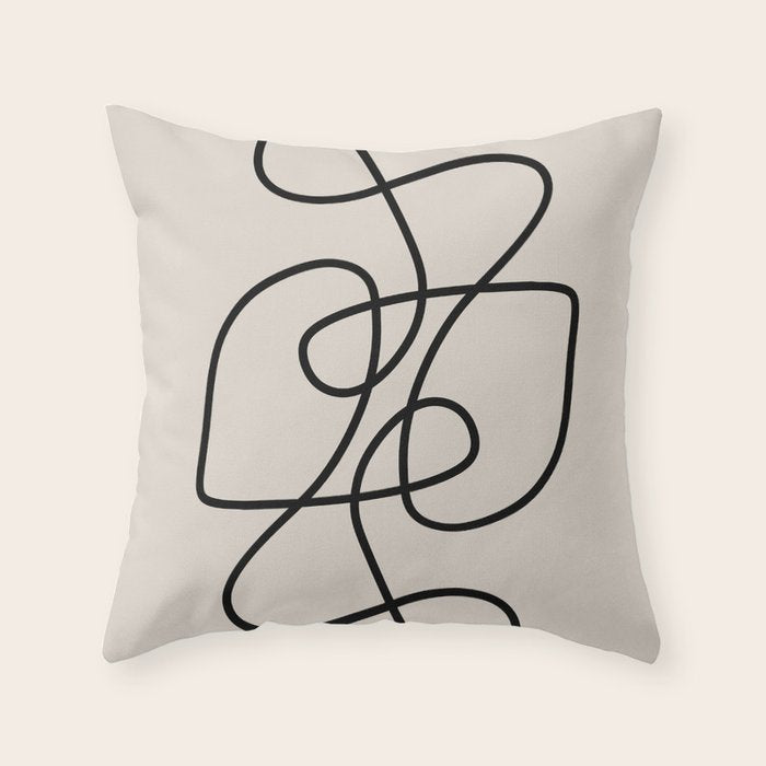 Modern Line Art Throw Pillow Gallery Image 6