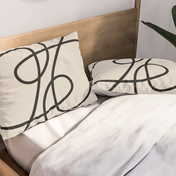 Modern Line Art Pillow Sham Gallery Image 2