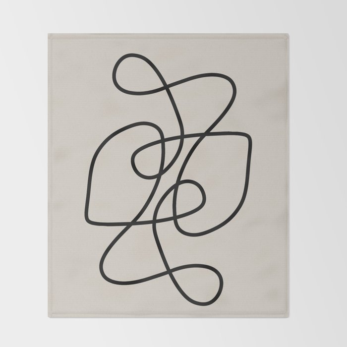 Modern Line Art Throw Blanket Gallery Image 2