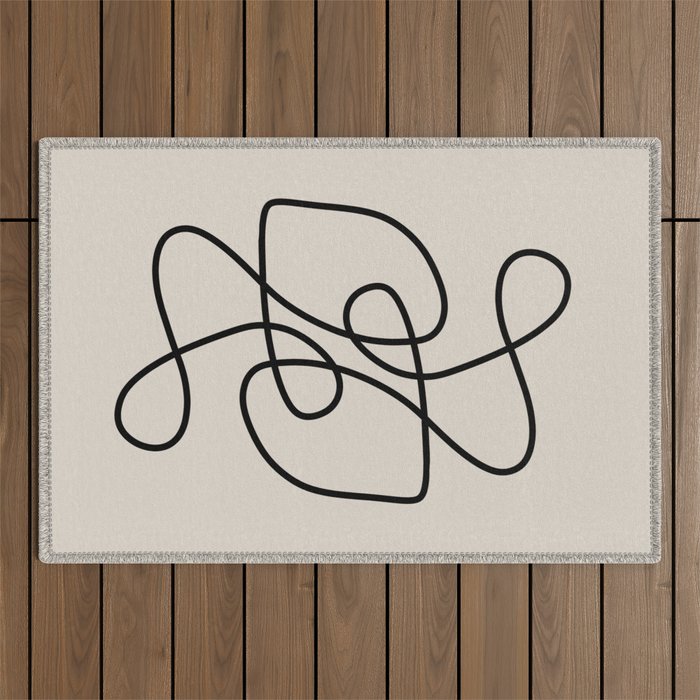 Modern Line Art Outdoor Rug Gallery Image 1