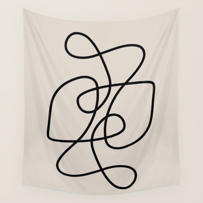 Modern Line Art Wall Tapestry Gallery Image 1