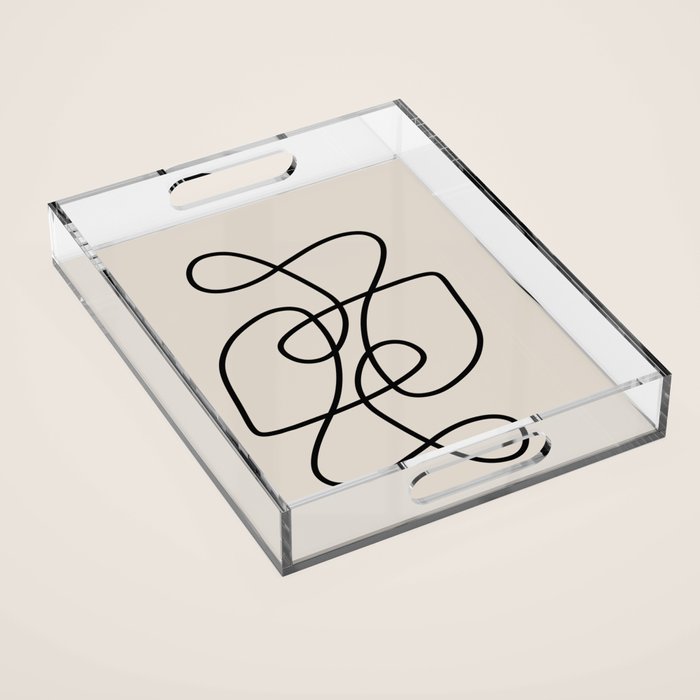 Modern Line Art Acrylic Tray Gallery Image 1