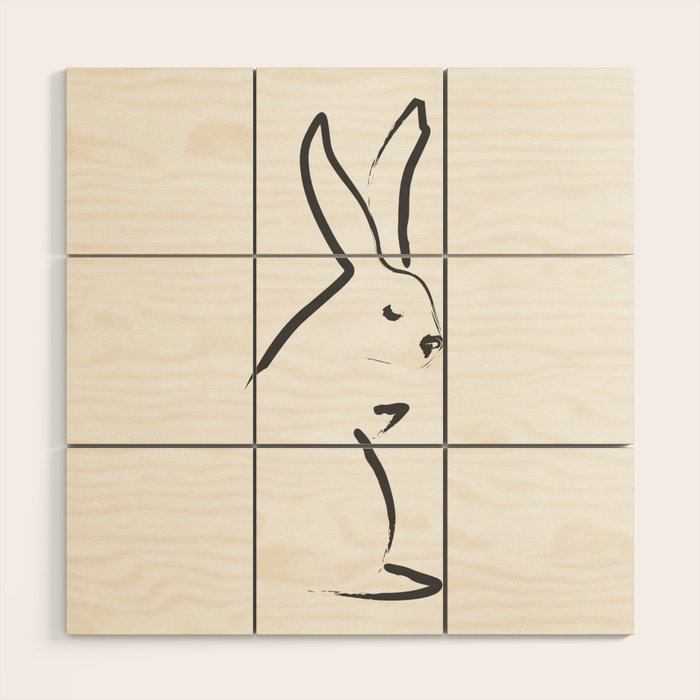 Zen Snow Bunny Wood Wall Art Gallery Image 1