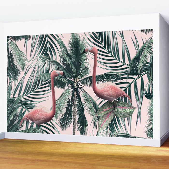 Flamingo tropics Wall Mural Gallery Image 2
