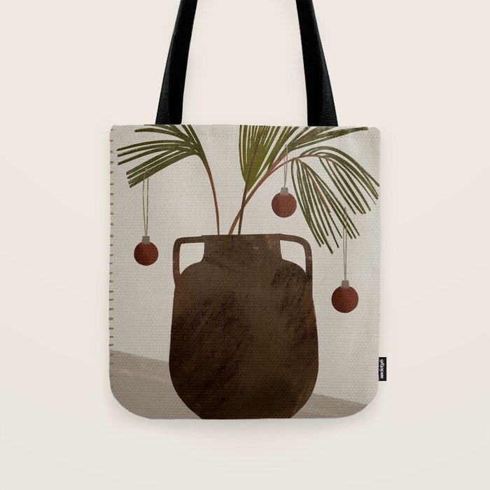 winter Christmas tree bouquet in a pot  Tote Bag Gallery Image 1