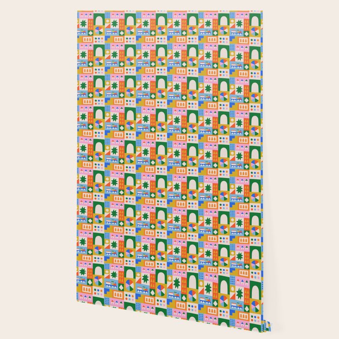 Colorful nordic children toy doodle art pattern Wallpaper Gallery Image 2