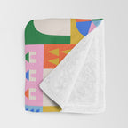 Colorful nordic children toy doodle art pattern Throw Blanket Gallery Image 3