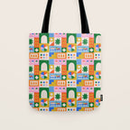 Colorful nordic children toy doodle art pattern Tote Bag Gallery Image 1