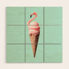 FLAMINGO CONE Wood Wall Art Gallery Image 1