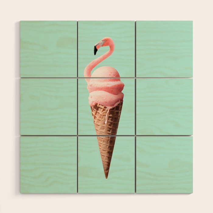 FLAMINGO CONE Wood Wall Art Gallery Image 1