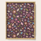 Ditsy Daisy Floral on Burgundy Serving Tray Gallery Image 1